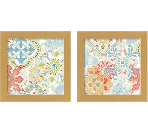 Crimson Stamps Spring 2 Piece Framed Art Print Set by Pela Studio