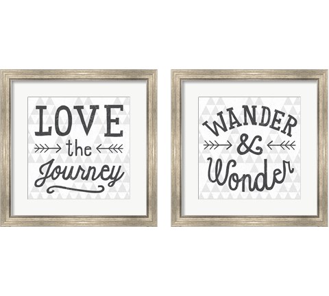 Mod Triangles Wanderlust 2 Piece Framed Art Print Set by Michael Mullan