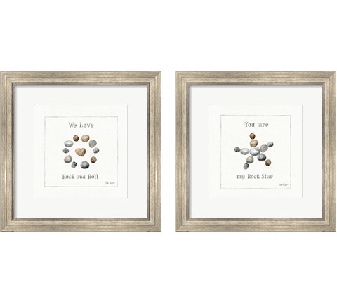 Pebbles and Sandpipers 2 Piece Framed Art Print Set by Lisa Audit
