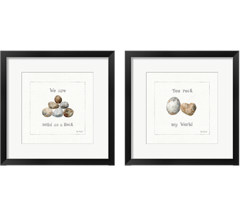 Pebbles and Sandpipers 2 Piece Framed Art Print Set by Lisa Audit