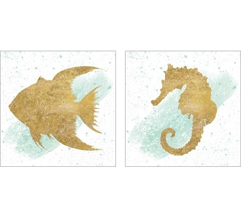 Silver Sea Life 2 Piece Art Print Set by Wild Apple Portfolio