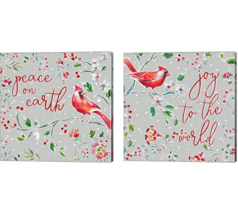 Holiday Wings 2 Piece Canvas Print Set by Daphne Brissonnet