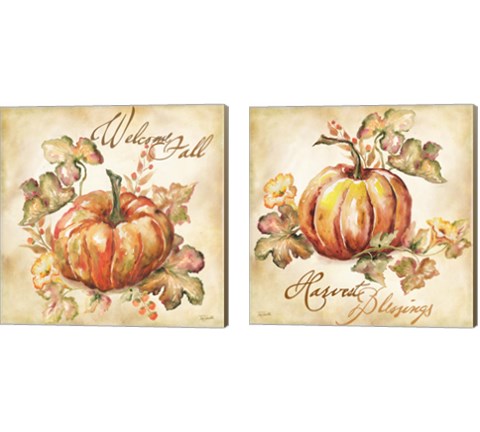 Watercolor Harvest 2 Piece Canvas Print Set by Tre Sorelle Studios