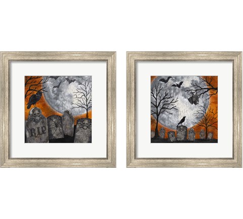 Something Wicked Graveyard 2 Piece Framed Art Print Set by Tara Reed