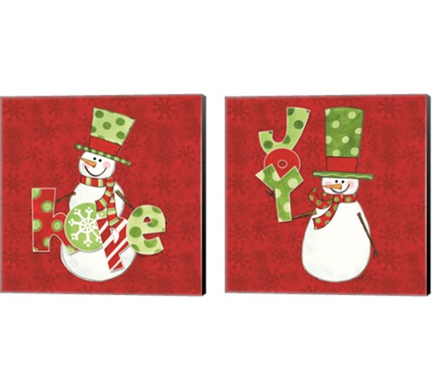 Winter Wonderland Snowmen 2 Piece Canvas Print Set by Tara Reed