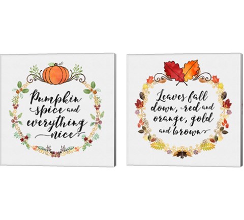 Pumpkin Spice 2 Piece Canvas Print Set by Noonday Design