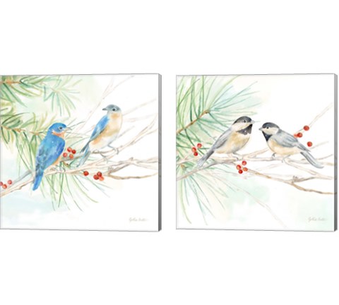 Winter Birds  2 Piece Canvas Print Set by Cynthia Coulter
