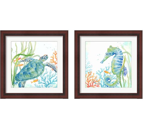 Sea Life Serenade 2 Piece Framed Art Print Set by Cynthia Coulter