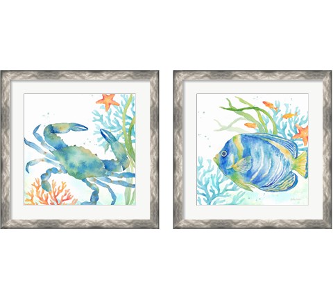 Sea Life Serenade 2 Piece Framed Art Print Set by Cynthia Coulter