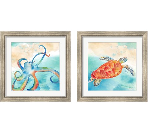 Sea Splash 2 Piece Framed Art Print Set by Cynthia Coulter