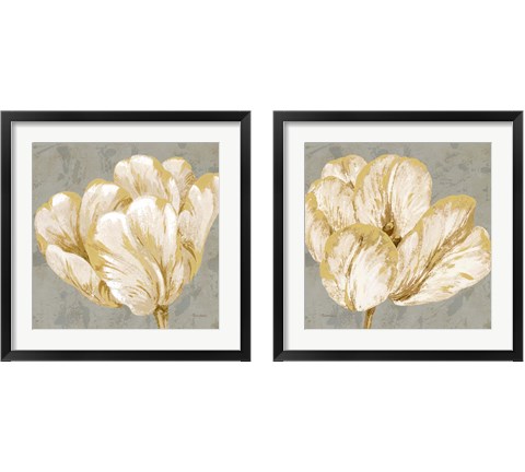 Floral Fresco Grey 2 Piece Framed Art Print Set by Pamela Gladding