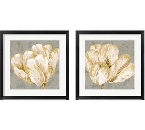 Floral Fresco Grey 2 Piece Framed Art Print Set by Pamela Gladding