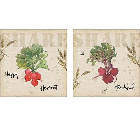 Farmers Feast Harvest 2 Piece Art Print Set by Anne Tavoletti