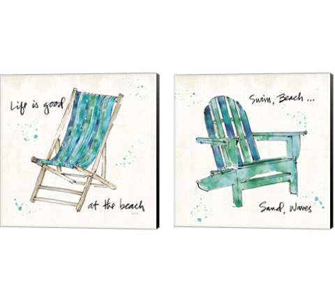 Beach Divas 2 Piece Canvas Print Set by Anne Tavoletti