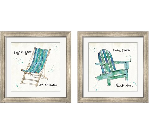 Beach Divas 2 Piece Framed Art Print Set by Anne Tavoletti