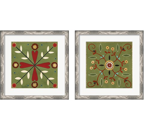 Festive Tiles 2 Piece Framed Art Print Set by Anne Tavoletti