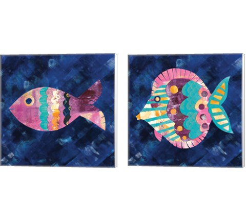 Boho Reef  2 Piece Canvas Print Set by Wild Apple Portfolio