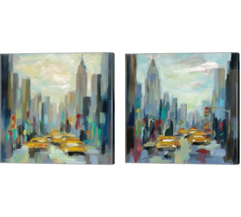 Manhattan Sketches 2 Piece Canvas Print Set by Silvia Vassileva