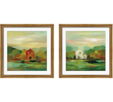 October Farm 2 Piece Framed Art Print Set by Silvia Vassileva