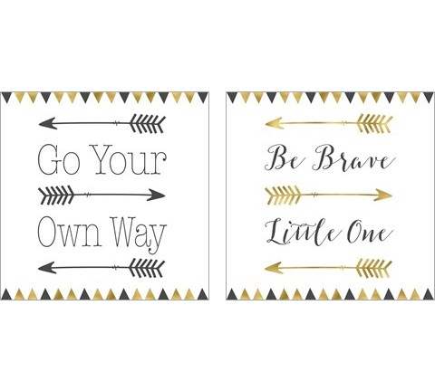 Be Brave Square 2 Piece Art Print Set by Tara Moss