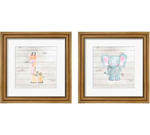 Water Color Animal 2 Piece Framed Art Print Set by Tamara Robinson