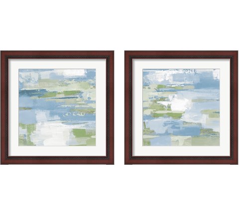 Urban Walkway Blue and Green 2 Piece Framed Art Print Set by Silvia Vassileva