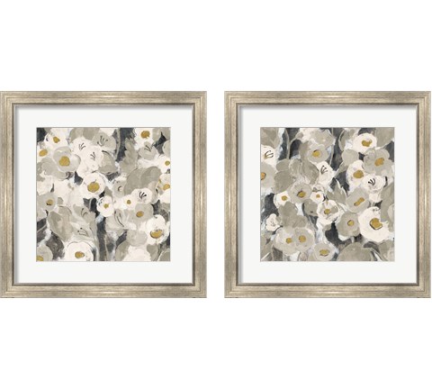 Velvety Florals Neutral 2 Piece Framed Art Print Set by Silvia Vassileva