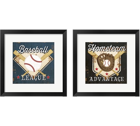 Baseball 2 Piece Framed Art Print Set by Jennifer Pugh