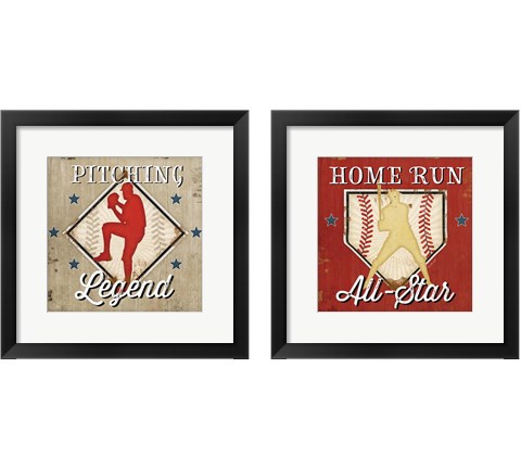 Baseball 2 Piece Framed Art Print Set by Jennifer Pugh