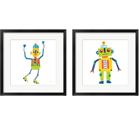 Robot Party 2 Piece Framed Art Print Set by Melissa Averinos