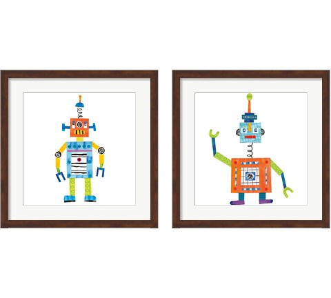 Robot Party 2 Piece Framed Art Print Set by Melissa Averinos