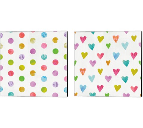 Unicorn Magic Pattern 2 Piece Canvas Print Set by Melissa Averinos