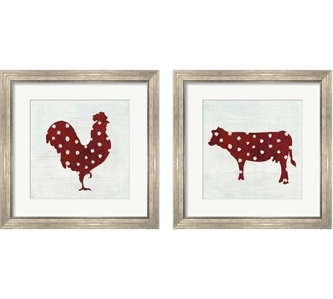 Modern Americana Farm on White 2 Piece Framed Art Print Set by Melissa Averinos