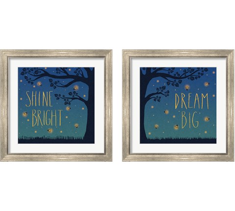 Twilight Fireflies 2 Piece Framed Art Print Set by Laura Marshall