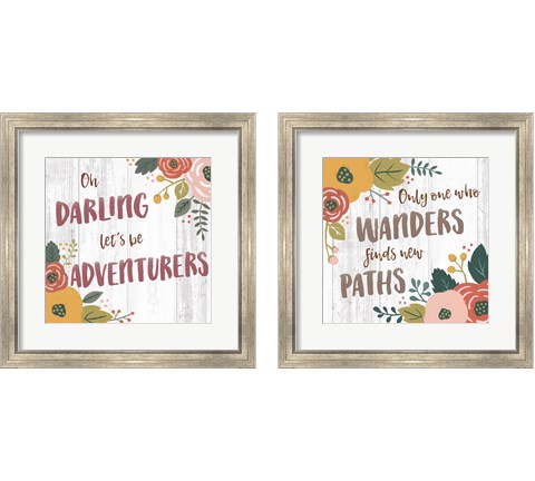 Wildflower Daydreams on White 2 Piece Framed Art Print Set by Laura Marshall