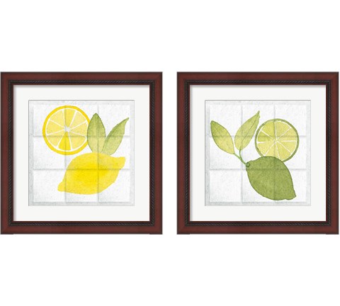 Citrus Tile 2 Piece Framed Art Print Set by Wild Apple Portfolio