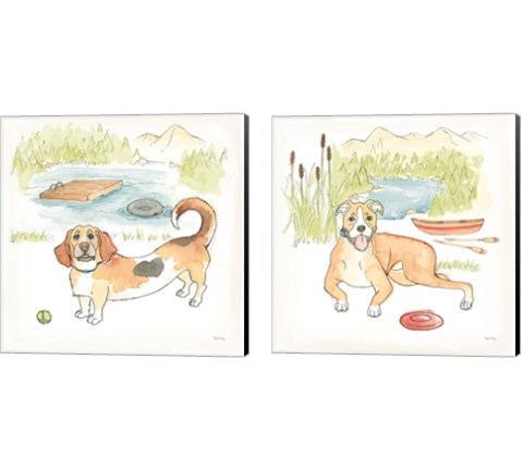 Dog Days of Summer 2 Piece Canvas Print Set by Wild Apple Portfolio