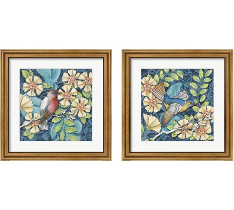 Arts and Crafts Bird 2 Piece Framed Art Print Set by Wild Apple Portfolio