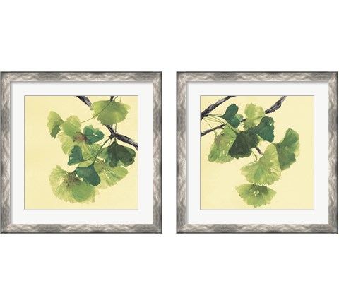 Gingko Leaves Dark 2 Piece Framed Art Print Set by Chris Paschke