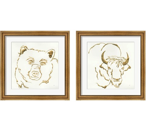 Gilded Wildlife 2 Piece Framed Art Print Set by Chris Paschke