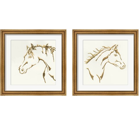 Gilded Horse 2 Piece Framed Art Print Set by Chris Paschke