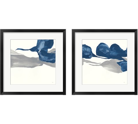 Sapphire and Gray 2 Piece Framed Art Print Set by Chris Paschke