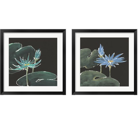 Lily on Black  2 Piece Framed Art Print Set by Chris Paschke