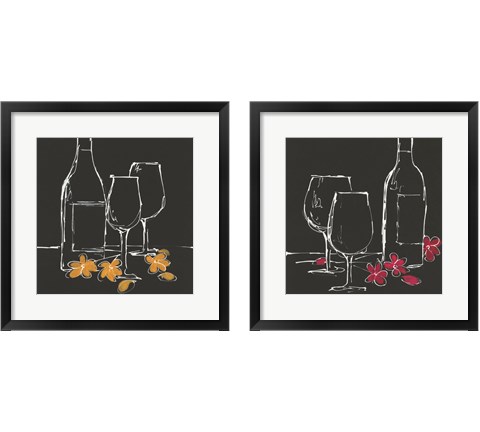 Wine on Black 2 Piece Framed Art Print Set by Chris Paschke