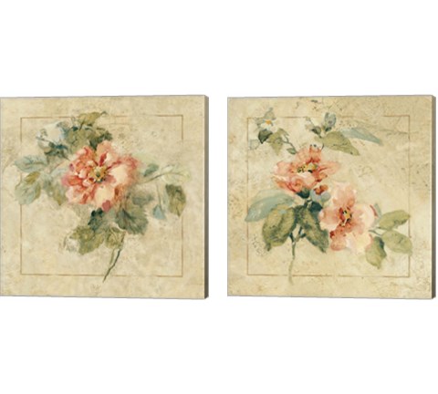 Provence Rose 2 Piece Canvas Print Set by Cheri Blum