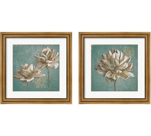 Seed Pod  no Words Turquoise 2 Piece Framed Art Print Set by Beth Grove