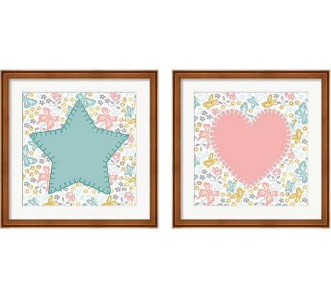 Baby Quilt Gold 2 Piece Framed Art Print Set by Beth Grove