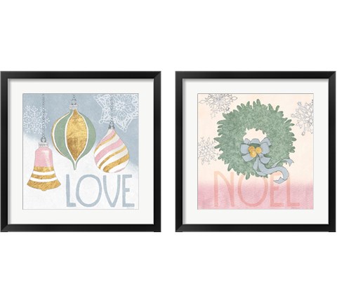 Pastel Christmas 2 Piece Framed Art Print Set by Beth Grove