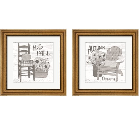 Fall Cabin 2 Piece Framed Art Print Set by Beth Grove