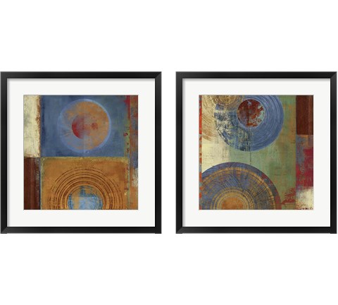 Oribis Blue on Green 2 Piece Framed Art Print Set by Posters International Studio